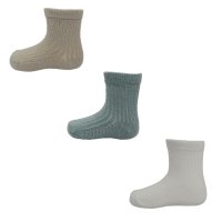 S82-SG: 3 Pack Ribbed Socks (0-12 Months)